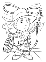 A coloring page of handy manny